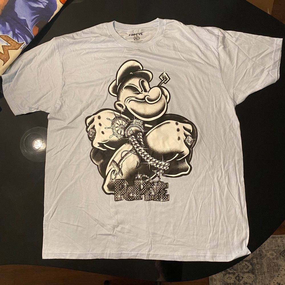 Popeye t-shirt size 2x new without tags light blue
